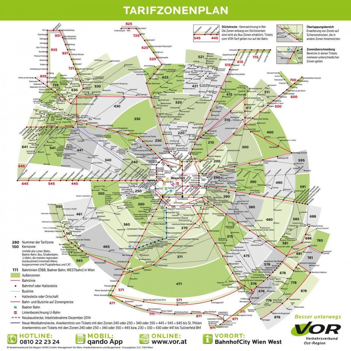 Kart Vyana nəqliyyat zonalarının