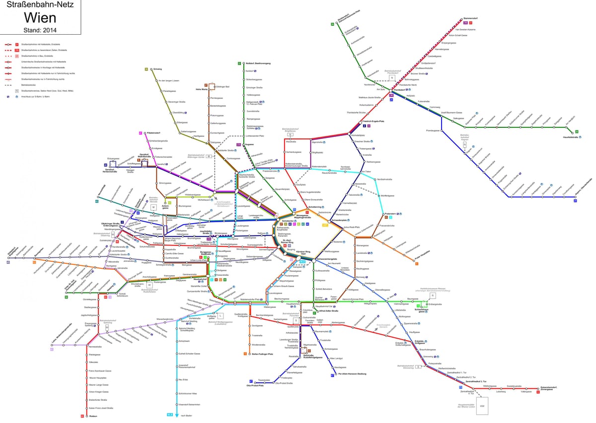 Vyana tramvay xəritəsi